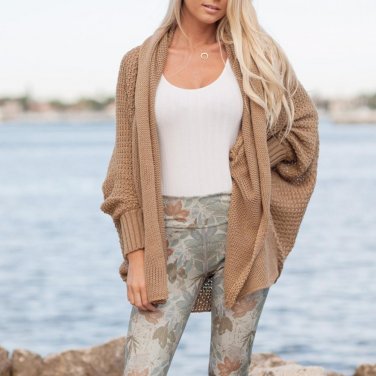 Autumn 2017 Open-Front Women Cardigan Fashion Long Sleeves Draped Longline Knitted Cardigans Women S