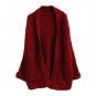 IMC Women Knitted Sweater Batwing Sleeve Outwear Wine Red One Size -Wine Red Coffee Beige