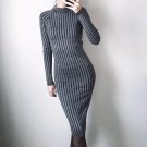New Arrival 2017 Fashionable Long Sleeve Women Dress Slim Bodycon Knitted Sweater Knee-Length Party 