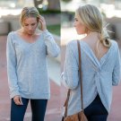 YJSFG HOUSE sweater Women 2017 New Long Sleeve Casual Loose Backless Knitted Sweater Jumper Knitwear