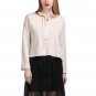 Women Tie-Front Sweater Solid Color Flare Sleeves O-Neck Loose Cropped Sweaters Fashion Sweet Pullov