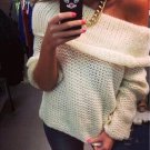 2017 New Fashion Women Sexy Off Shoulder Casual Pullover Sweater Poncho Loose Knitted Top Pullovers 