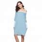 New Spring Women Solid Color Batwing Sleeve Sweater Loose Knitting Slash Neck Pullover Mujer Sexy Lo