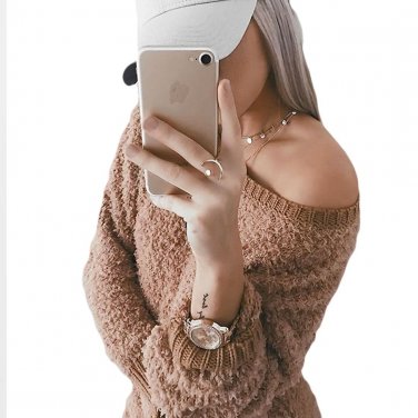 2017 Winter Women Sweaters Pullovers Solid O-neck Knitted Sweater Women Elegant Casual Pullovers War