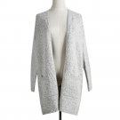 Marled Knit Women Longline Cardigan Autumn 2017 New Plus Size S-5XL Fashion Loose Long Sleeves Front