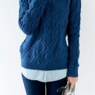 Lady Knitted Long Sleeve O-neck Woolen Pullovers 12 Color Autumn Winter Women Cotton Elastic Twist S