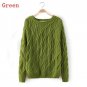 Lady Knitted Long Sleeve O-neck Woolen Pullovers 12 Color Autumn Winter Women Cotton Elastic Twist S