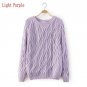 Lady Knitted Long Sleeve O-neck Woolen Pullovers 12 Color Autumn Winter Women Cotton Elastic Twist S