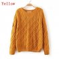 Lady Knitted Long Sleeve O-neck Woolen Pullovers 12 Color Autumn Winter Women Cotton Elastic Twist S