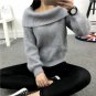Turtleneck sweater thickening female loose slit neckline fashion women sweater outerwear