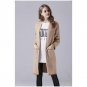 NEW-Women Winter New Elegant Sweater Knitted Casual Striped Warm Long Sweater Pockets Loose Full Sle