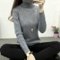 2017 new fashion Women white Lapel turtleneck sweater female basic knitted shirt Twist thick slim lo