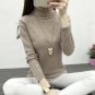 2017 new fashion Women white Lapel turtleneck sweater female basic knitted shirt Twist thick slim lo