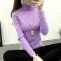 2017 new fashion Women white Lapel turtleneck sweater female basic knitted shirt Twist thick slim lo