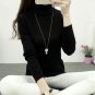 2017 new fashion Women white Lapel turtleneck sweater female basic knitted shirt Twist thick slim lo
