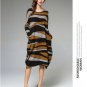Plus Size Knitted Sweater Dress Women Elegant 2017 Autumn Winter Big Size Striped Patchwork Loose Ca