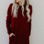 Casual Autumn Winter 2018 Solid Knitted Sweater Dress Women Loose Round Neck Long Sleeve Knit Basic