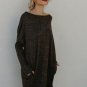 Casual Autumn Winter 2018 Solid Knitted Sweater Dress Women Loose Round Neck Long Sleeve Knit Basic