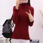 Hitz Korean female long sleeved Turtleneck Shirt sleeve lotus shirt sweater female turtleneck sweate