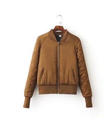 Autumn Winter Women Warm Jacket Bomber Long Sleeve Coat Casual Stand Collar Outerwear