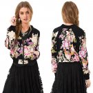 Women Floral Print Coat Bomber Jacket Vintage Slim Zipper Cool Short Jackets Streetwear Femme 2017 A