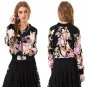 Women Floral Print Coat Bomber Jacket Vintage Slim Zipper Cool Short Jackets Streetwear Femme 2017 A