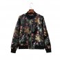 Spring Autumn Bomber Flight Jacket Women Floral Embroidery Pocket Design Baseball uniform Women\'s L