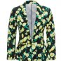 Women Autumn Jackets Big Size Tops Long Sleeve Lemon Floral Print Coat Vintage Lady Bomber Jacket Ch