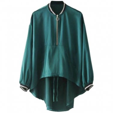 Floral Embroidery Loose Sequined Bomber Jacket Oversized Pocket Coats Ladies Asymmetric Casual Outer
