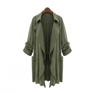 Autumn Women Loose Casual Basic Windbreaker Irregular Solid Color Harajuku Bomber Cardigan Coat Lady