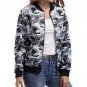 2017 Autumn Women Camouflage Print Bomber Jacket Casual Long Sleeve Zipper Up Windbreaker Outerwear
