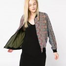 2017 Spring Autumn Women Thin Jackets Tops Basic Bomber Printed Jacket Long Sleeve Coat Casual casac