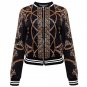 White Black Baseball Coat Women Long Sleeve Zipper Autumn Winter Short Bomber Jacket Retro Gold Chai