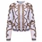 White Black Baseball Coat Women Long Sleeve Zipper Autumn Winter Short Bomber Jacket Retro Gold Chai