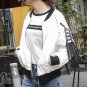 2017 Autumn Beaded Tassels Bomber Jacket Women Loose Black White Blouson Femme Casual Chaqueta Mujer