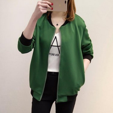 2017 Spring Autumn School Jackets Outdoors Women Short Thin Baseball Bomber Jacket Basic Outwear Top