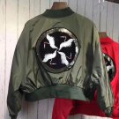 Fashion Flamingo Birds Embroidery Appliques Sequines Bomber Jacket women spring short irregular Base