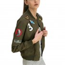 New Women Coats Army Green Bomber Jackets Female Coat Flight Suit Casual Print Jacket Embroidered Pa
