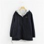 Women Bomber Jacket Female Pocket Zipper Hooded Coats Two Side Wear Coat Print Autumn Loose Cartoon