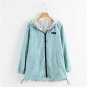 Women Bomber Jacket Female Pocket Zipper Hooded Coats Two Side Wear Coat Print Autumn Loose Cartoon