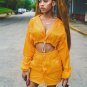 Cropped Bomber Jacket Women Long Sleeve Loose Baseball Jacket Autumn Deep V-neck Short Harajuku Jack