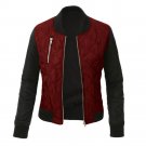 2017 Winter Spring Bomber Patchwork Jacket Women Padded Zipper Coat Female Casual Diamond aqueta fem