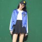 Chic women Bomber Flowers embroidery baseball jacket loose Satin short coat High waist Zipper stripe
