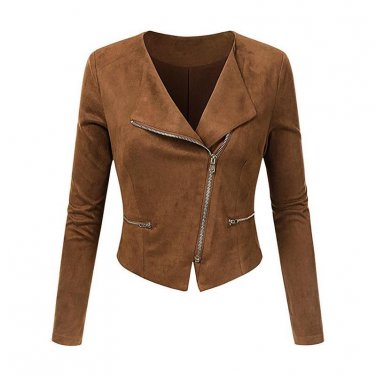 Spring Autumn Women Jackets Tops Basic Bomber Jacket Long Sleeve Coat Slim Fit Outerwear PU Leather 