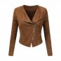 Spring Autumn Women Jackets Tops Basic Bomber Jacket Long Sleeve Coat Slim Fit Outerwear PU Leather 