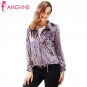 ANGVNS Autumn Women Coat Drawstring Waist Bomber Jacket Casual High Neck Long Sleeve Zipper Streetwe
