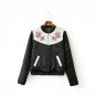 2016 Winter Women Floral Embroidery White Green Patchwork Bomber Padded Jacket Coat Female Long Slee