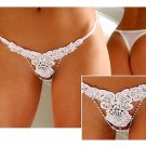 Evening White Panty Boyshort Crotchless 2017 New Sexy Mash Crystal Lace TRANCA THONG Underwear Linge