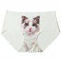 Women\'s Cat Briefs Panties Meow Cat Ice Silk Anti Emptied Seamless Print Realistic Pussy Women Brie