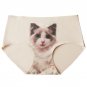 Women\'s Cat Briefs Panties Meow Cat Ice Silk Anti Emptied Seamless Print Realistic Pussy Women Brie